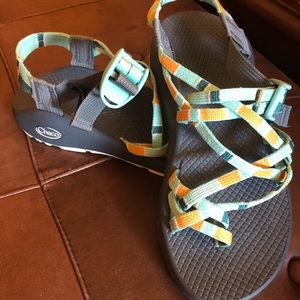 Chaco Women's Zx2 Classic Turquoise Orange Size 7